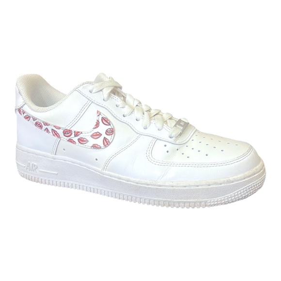 Nike Shoes - Nike Air Force 1 Low White Red Lips Women’s Sneakers Size 9.5